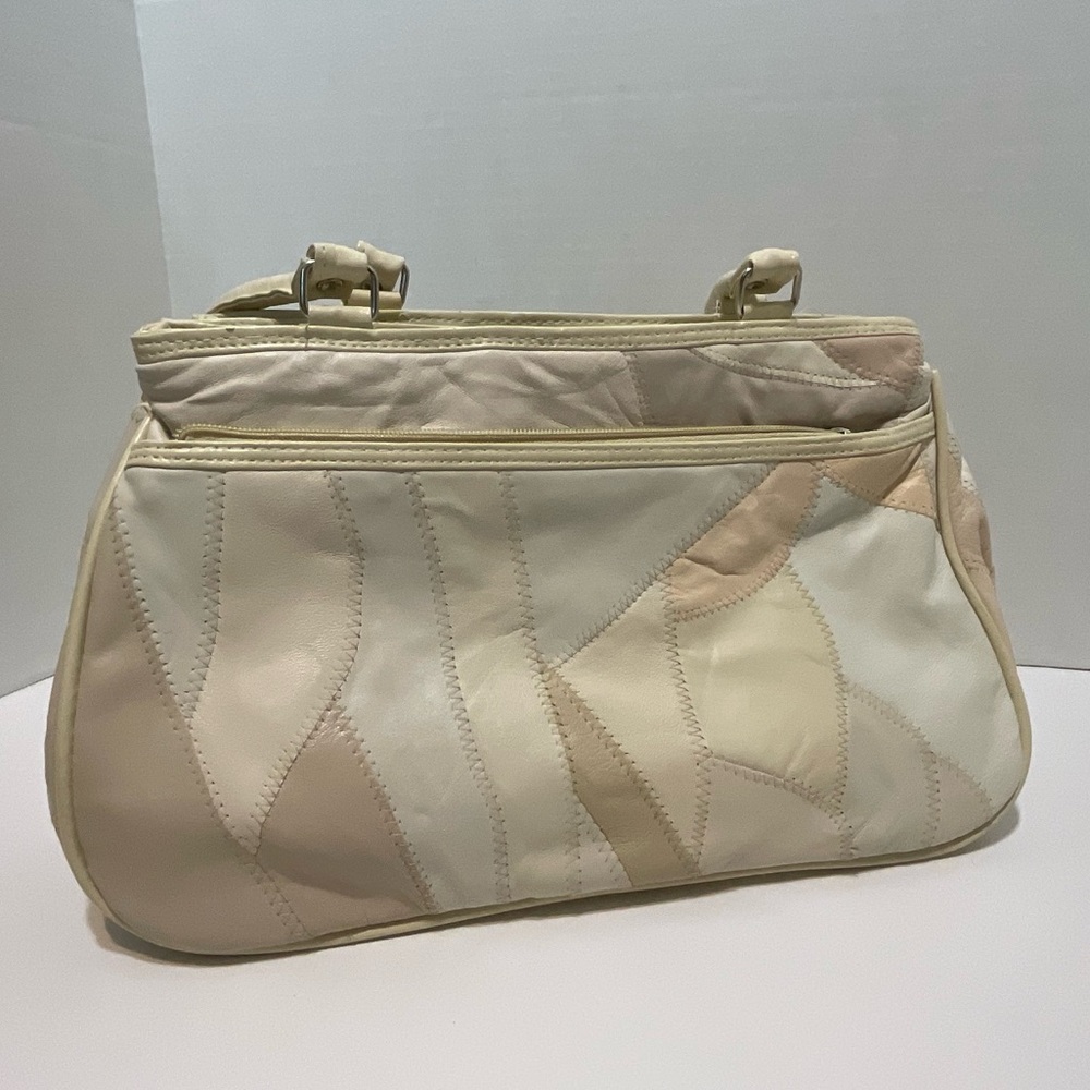 Two Toned Brown Leather Patchwork Handbag - image 1